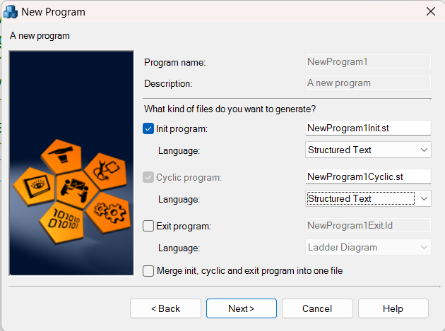 Language as Structured Text in program 